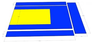 Euro Gymnastic Equipment TeamGym alastuloalueen turvamatto 500 x 300 x 6 cm EG-004047