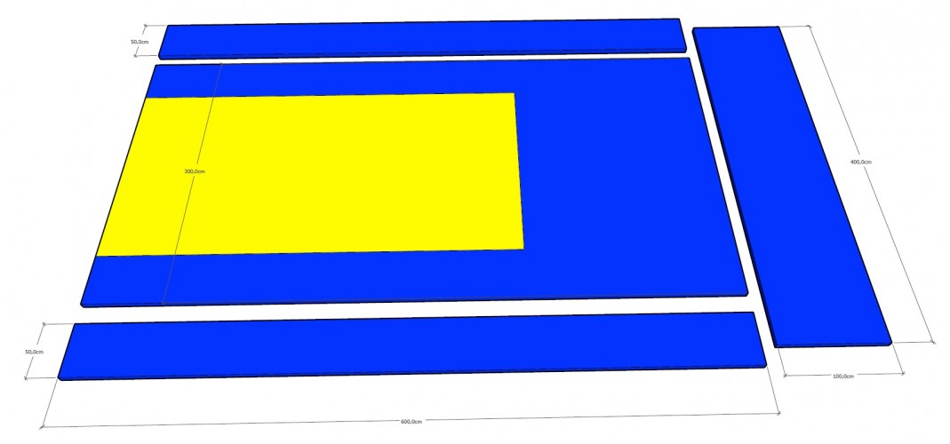 Euro Gymnastic Equipment TeamGym alastuloalueen turvamatto 500 x 300 x 6 cm EG-004047 - Image 2