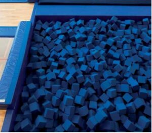 Euro Gymnastic Equipment sunken landing pit with foam cubes