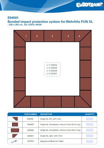 Eurotramp bonded impact protection system for Playground Wehrfritz FUN XL 2,65 x 2,65 m - Image 3