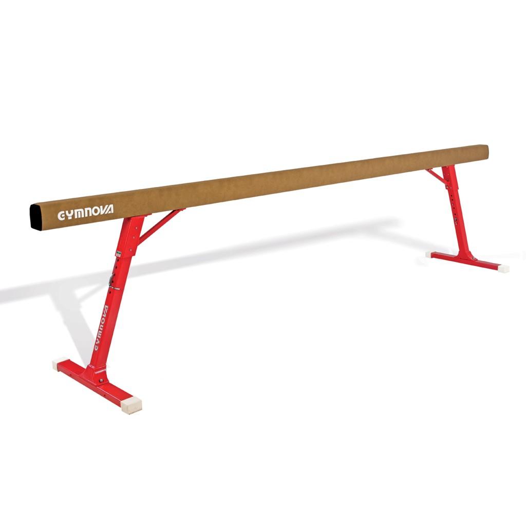 Gymnova beam with adjustable elasticity base