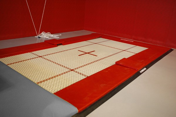 Gymnova small built-in trampoline with pit link