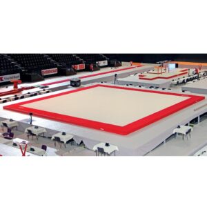 Gymnova permanto / voimistelukanveesi Montreal 14 x 14 m FIG, teräsjouset asennettuina GY-6775