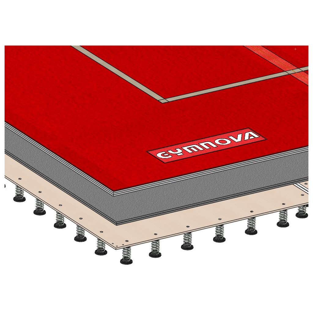 Gymnova competition exercise floor Montreal Evolution with roll-up mats 14 x 14 m FIG, springs not assembled GY-6776DE - Image 3