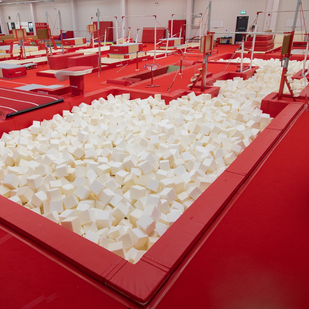 Gymnova New Generation 3-layer sunken landing pit with foam cubes