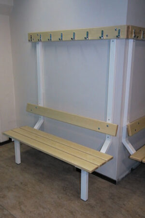 KGM wall-mounted bench coat rack with legs