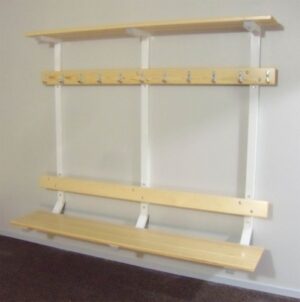 KGM solid wall-mounted bench with hat shelf