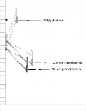 KGM electric wall-mounted height-adjustable basketball rack
