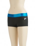 GK In Stock 1426 F87 shortsit lycra ja kimallekangas musta/turkoosi